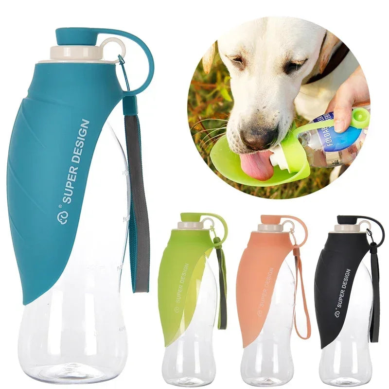 Botella de agua para perros pequeños y medianos, portátil y plegable, vaso de agua ligero para viajes al aire libre, suministros para mascotas