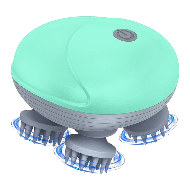 Masajeador eléctrico para cuero cabelludo – Dispositivo de amasado y vibración para cuidado de la salud. Masaje profundo de tejidos para hombros, cuello, piernas y brazos. Masajeador para gatos y mascotas.